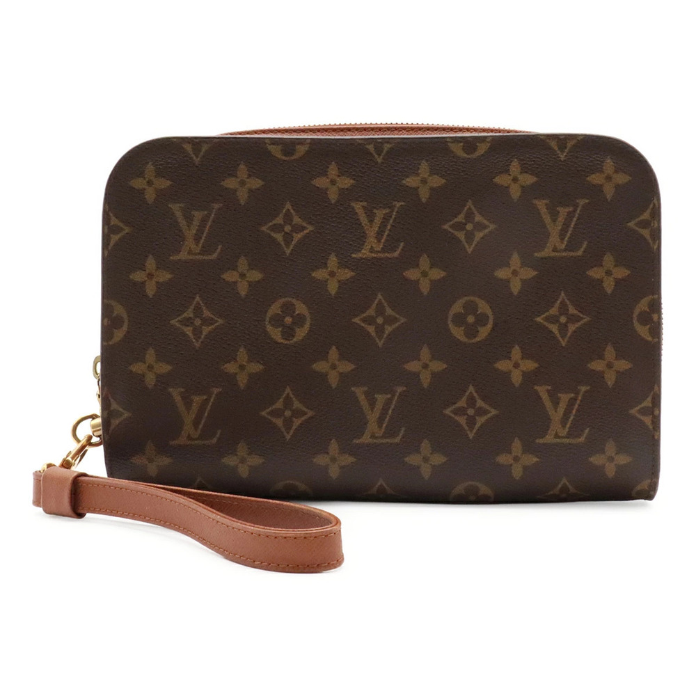 Louis Vuitton Monogram Orsay Pouch 2Way Shoulder Bag Canvas Leather Brown
